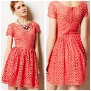 Coral dress from Anthropologie